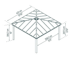 Dallas 14'x14' Gazebo Kit by Palram-Canopia