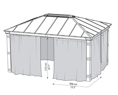 Dallas 14'x16' Gazebo Curtain Set by Palram-Canopia