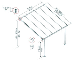 Feria 10'x10' Patio Cover White/Gray by Palram-Canopia