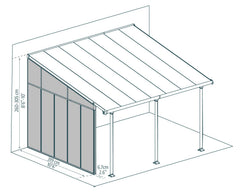 Feria 13' Patio Cover Sidewall Kit-White by Palram-Canopia