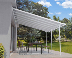 Feria 13'x14' Patio Cover White/Diffused Clear by Palram-Canopia