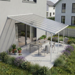 Feria 13'x14' Patio Cover White/Diffused Clear by Palram-Canopia