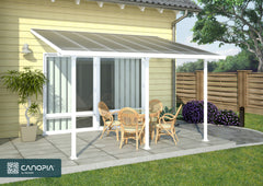 Feria 13'x14' Patio Cover White/Diffused Clear by Palram-Canopia