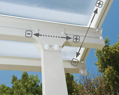 Feria 13'x26' Patio Cover White/Diffused Clear by Palram-Canopia