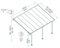 Feria 10'x14' Patio Cover White/Gray by Palram-Canopia