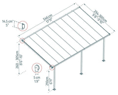 Feria 10'x18' Patio Cover White by Palram-Canopia
