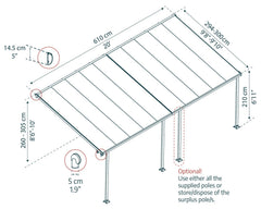 Feria 10'x20' Patio Cover White/Gray by Palram-Canopia