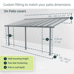 Feria 10'x24' Patio Cover White/Gray by Palram-Canopia