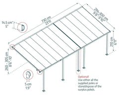 Feria 10'x24' Patio Cover White/Gray by Palram-Canopia
