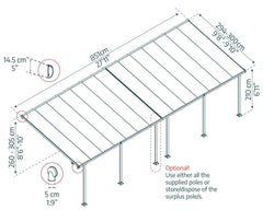 Feria 10'x28' Patio Cover White/Gray by Palram-Canopia