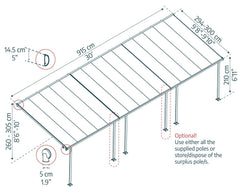 Feria 10'x30' Patio Cover White/Gray by Palram-Canopia