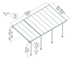 Feria 13'x20' Patio Cover White/Diffused Clear by Palram-Canopia