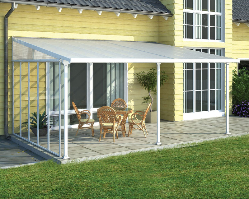 Feria 13'x20' Patio Cover White/Diffused Clear by Palram-Canopia