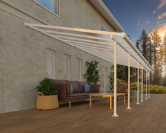 Feria 13'x28' Patio Cover White/Diffused Clear by Palram-Canopia