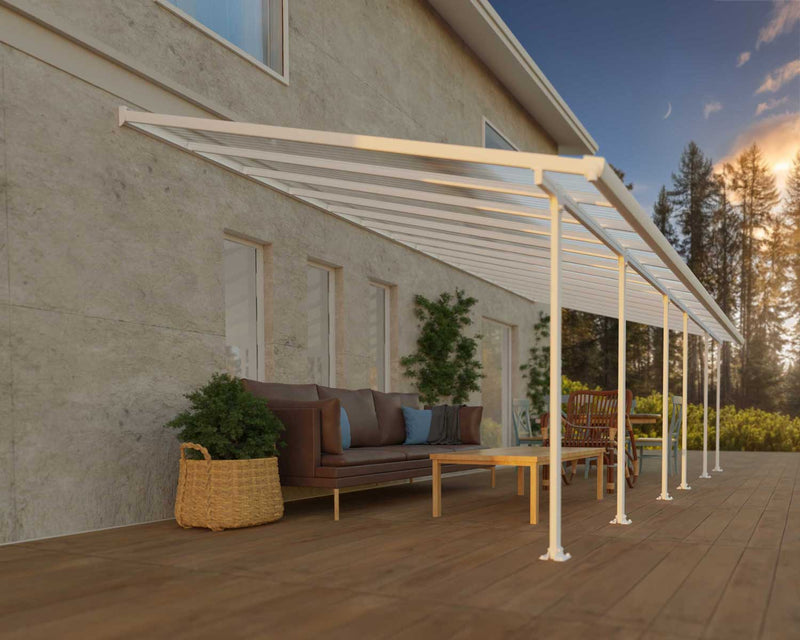 Feria 13'x28' Patio Cover White/Diffused Clear by Palram-Canopia