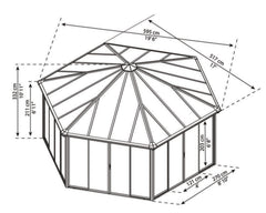 Garda 17'x20' Enclosed Gazebo Kit by Palram-Canopia