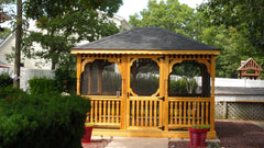 Pressure-Treated Wood Rectangle Gazebo Kit By Atlantic Outdoors