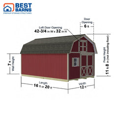 Handcrafted Homestead Barn Kit Series 12x16-20 By Best Barns