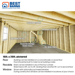 Handcrafted Homestead XL Barn Kit Series 16x20,24,28,32 By Best Barns