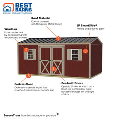Handmade Haven Shed Kit Series 10x12-10x16 By Best Barns