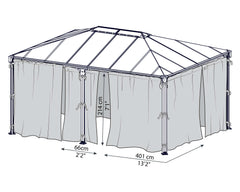 Martinique 12'x16'/Milano 10'x14' Gazebo Netting Set by Palram-Canopia