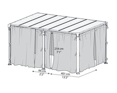 Martinique 12'x16'/Milano 10'x14' Gazebo Netting Set by Palram-Canopia