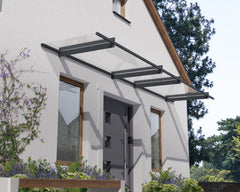Nancy 14'x3' 4100 Awning - Gray/Clear by Palram-Canopia