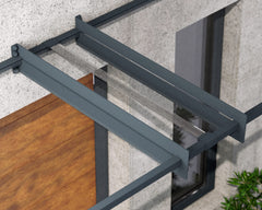 Nancy 14'x3' 4100 Awning - Gray/Clear by Palram-Canopia