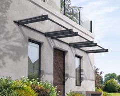 Nancy 15'x3' Awning 4500 - Gray/Clear by Palram-Canopia