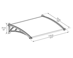 Neo 4x3 1180 Awning - Gray/Diffused Clear by Palram-Canopia
