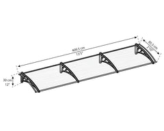 Neo 4050 13x3 Awning - Gray/Diffused Clear by Palram-Canopia