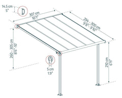 Olympia 10'x10' Patio Cover White/Gray by Palram-Canopia
