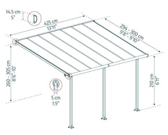 Olympia 10'x14' Patio Cover White/Gray by Palram-Canopia