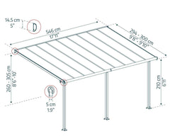 Olympia 10'x18' Patio Cover White/Gray by Palram-Canopia