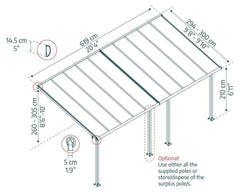 Olympia 10'x20' Patio Cover White/Gray by Palram-Canopia