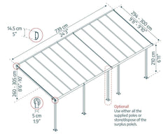 Olympia 10'x24' Patio Cover White/Gray by Palram-Canopia