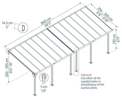 Olympia 10'x28' Patio Cover White/Gray by Palram-Canopia