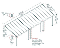Olympia 10'x30' Patio Cover White/Gray by Palram-Canopia