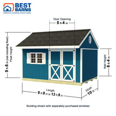 Overhang Oasis 10x10 & 10x14 Shed Kit Series By Best Barns