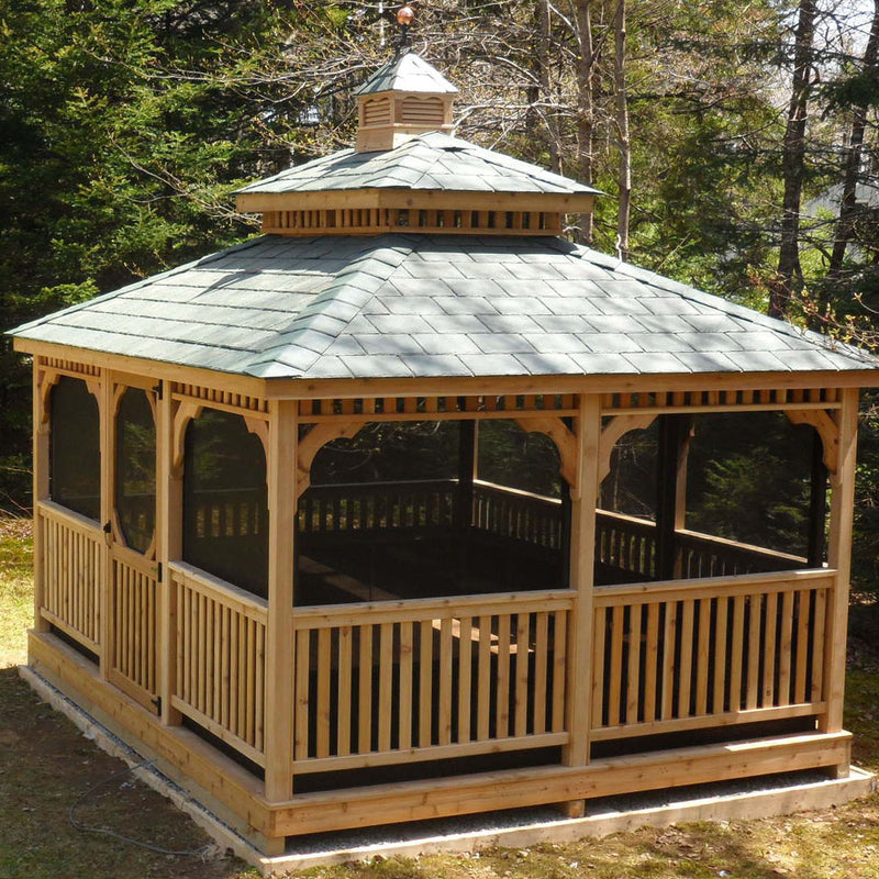 Pressure-Treated Wood Rectangle Gazebo Kit By Atlantic Outdoors