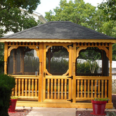 Pressure-Treated Wood Rectangle Gazebo Kit By Atlantic Outdoors