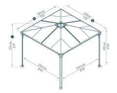 Palermo 10'x10' Gazebo Kit by Palram-Canopia