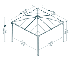 Palermo 12'x12' Gazebo Kit by Palram-Canopia