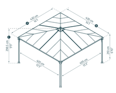 Palermo 14'x14' Gazebo Kit by Palram-Canopia
