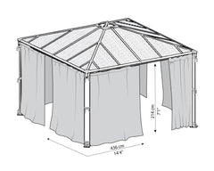 Palermo 14'x14' Gazebo Netting Set by Palram-Canopia