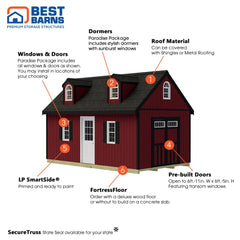 Planner's Paradise Elite Shed Kit Series 12x16'-20'-24' By Best Barns