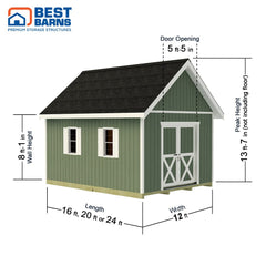 Planner's Paradise Shed Kit Series 12x16'-20'-24' By Best Barns