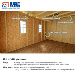 Planner's Paradise Shed Kit Series 12x16'-20'-24' By Best Barns