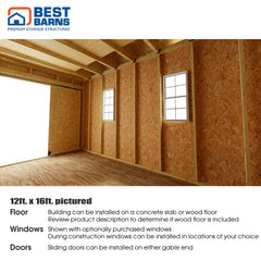 Planner's Paradise Shed Kit Series 12x16'-20'-24' By Best Barns