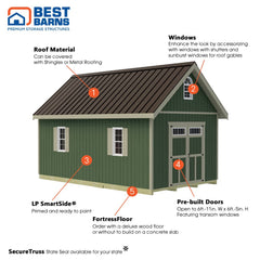 Planner's Paradise Shed Kit Series 12x16'-20'-24' By Best Barns